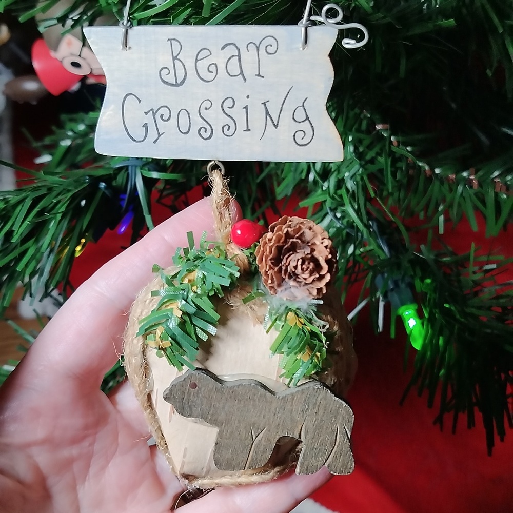 Bear Crossing Christmas Ornament